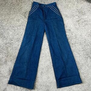 VTG 90s Maverick Baggy Jeans Women 11/12 Blue Denim‎ Wide-Leg Hippie Western USA